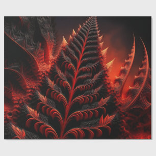 Black & Red Mandelbrot Fractal Highway To Hell Wrapping Paper