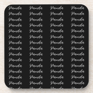 Black Red Minimalist Add Name Personalised Coaster