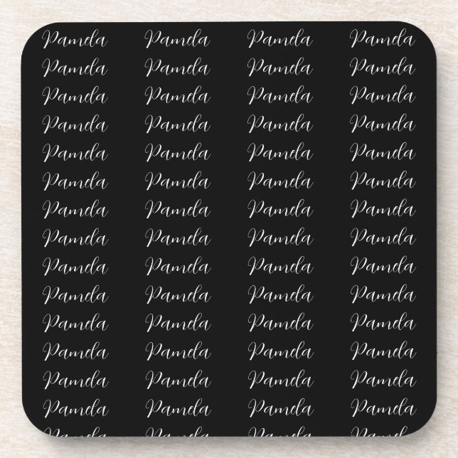 Black Red Minimalist Add Name Personalised Coaster (Front)