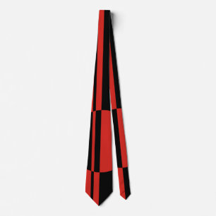 Black red modern circle stripes positive negative tie