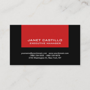 Black Red Modern Professional Personal Simple Business Card