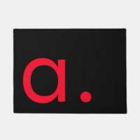 Black Red Monogram Initial Letter Modern Plain