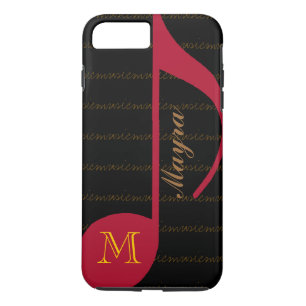 black&red music-note personalised iPhone 8 plus/7 plus case