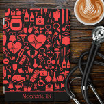 Black & Red Nursing Graphics Monogram iPad Pro Cover<br><div class="desc">Introducing this nursing themed iPad cover – your ultimate companion on the medical journey. Crafted with a blend of durability and style,  this cover not only protects your tablet but also celebrates your dedication to the nursing profession. Makes a great graduation gift!</div>