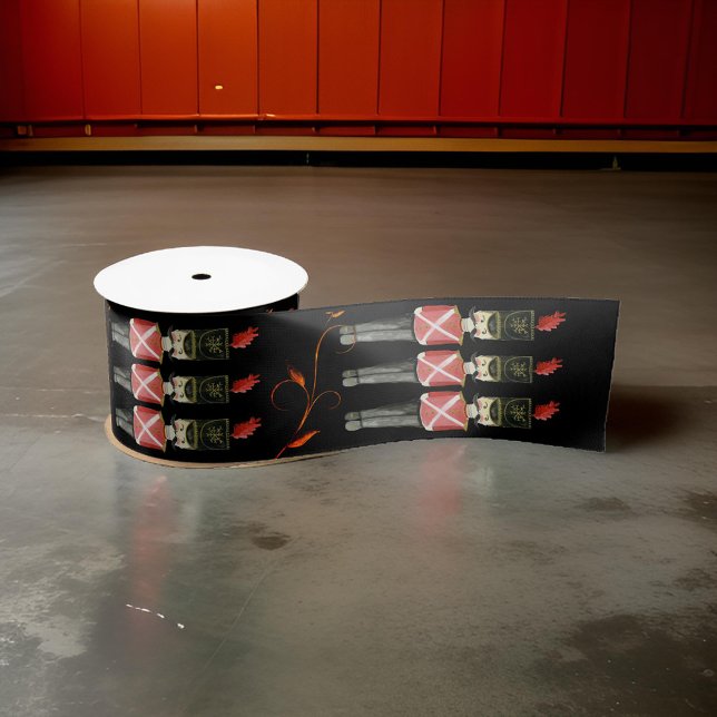 Black & Red Nutcracker Soldiers in Uniform Satin Ribbon (Creator Uploaded)