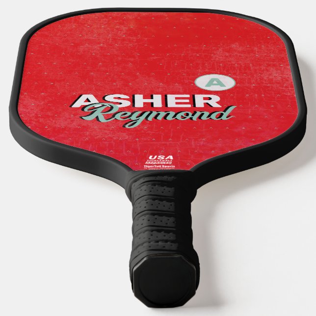 Black Red Paddle with Retro Modern Name (Laydown)