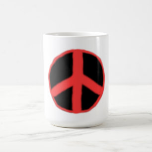Black red peace  coffee mug
