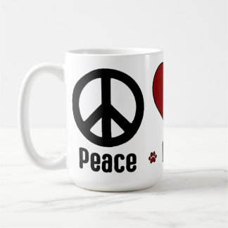 Black Red Peace Love BBG Mug