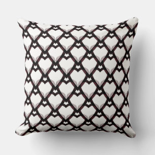 Black Red Pink hearts Cushion