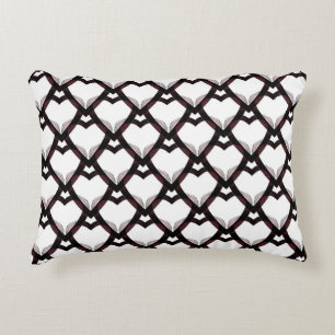 Black Red Pink hearts Decorative Cushion