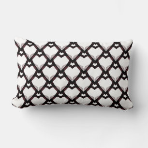 Black Red Pink hearts Lumbar Cushion