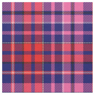 Black Red Pink Plaid Tartan Design  Fabric
