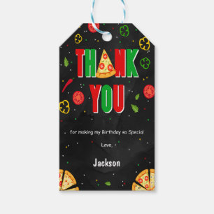 Black & Red Pizza Gift Tags