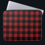 Black Red Plaid Check Laptop Sleeve<br><div class="desc">Black and Red Plaid Checked Laptop Sleeves MIGNED Design</div>