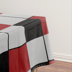 Black Red Plaid Check Tablecloth Modern Design
