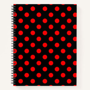 Black Red Polka Dots Design Notebook