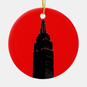 Black & Red Pop Art New York City Ceramic Ornament