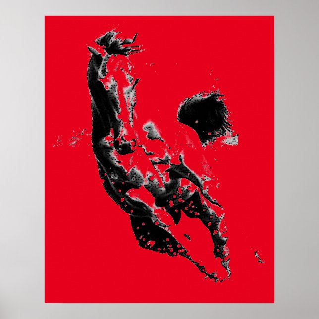 Black Red Pop Art Running Horse Poster (Front)