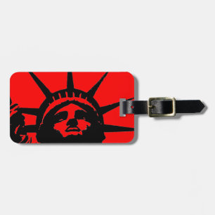 Black & Red Pop Art Statue of Liberty Bag Tag