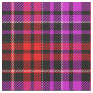 Black Red Purple Plaid Tartan Design  Fabric