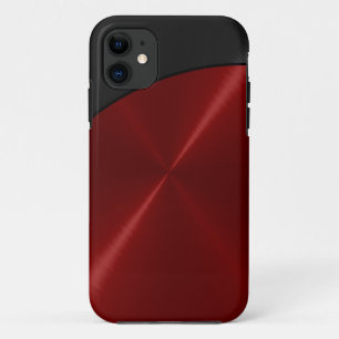 Black Red Shiny Steel Metal iPhone 11 Case