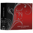 Black Red Silver Floral Scrolls Photo Album