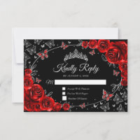 Black Red Silver Quinceanera Reply