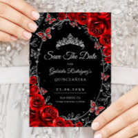 Black Red Silver Quinceanera