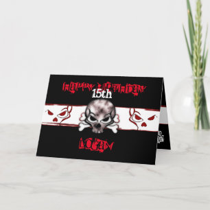 Black & Red Skull Birthday Card