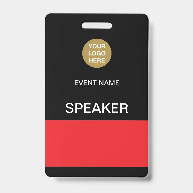 Black Red Speaker Event ID Badge (Front)