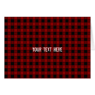 Black & Red Square Chequered Plaid Fold Card