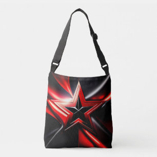 Black Red Star Crossbody Bags