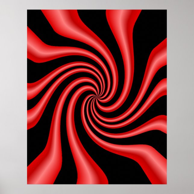 Black & Red Swirl Poster (Front)
