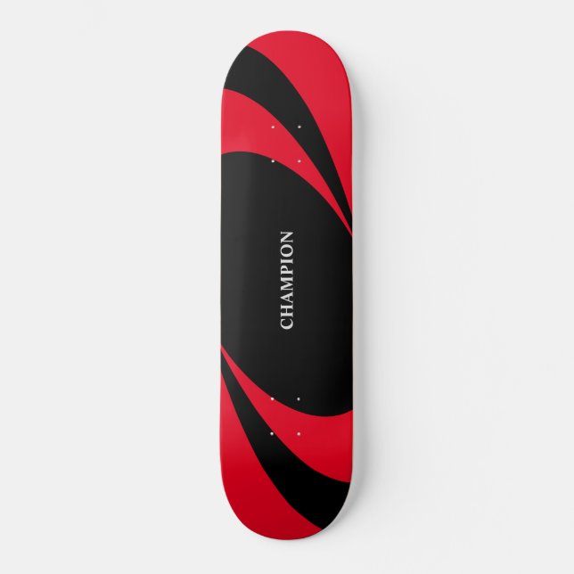 Black & red wavy lines skateboard (Front)