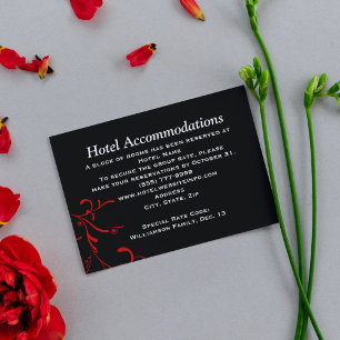 Black, Red, White Accommodation Insert Cards