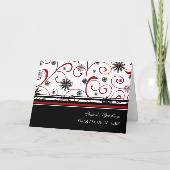 Black Red White Customer Season's Greetings Card (Front)