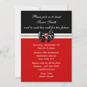Black red white gold PERSONALIZE Invitation