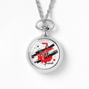 Black, Red & White Hot High Heels Watch