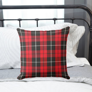 Black, Red & White Plaid Throw Pillow