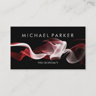 Black Red White Smoke Abstract Business Card