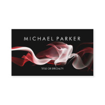 Black Red White Smoke Abstract Business Card