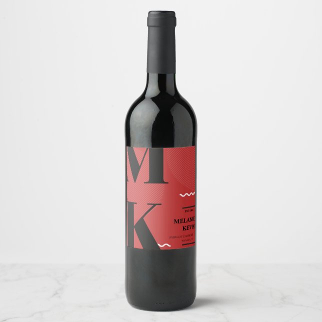 Black & Red Wine Labels  (Front)