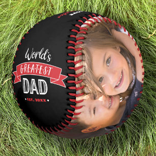 Black Red World’s Greatest Dad Modern Typography Baseball