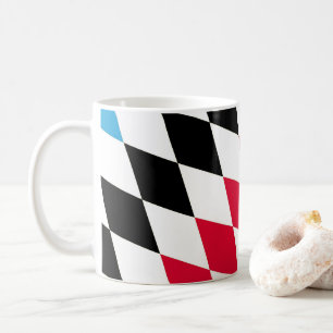 Black Red Yellow Blue Bavaria Diamond Flag Pattern Coffee Mug