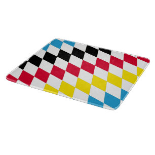 Black Red Yellow Blue Bavaria Diamond Flag Pattern Cutting Board