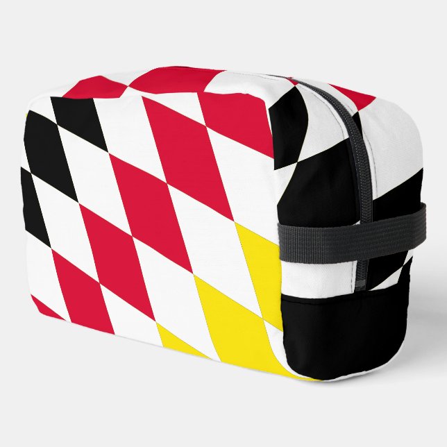 Black Red Yellow Blue Bavaria Diamond Flag Pattern Dopp Kit (Left Corner)