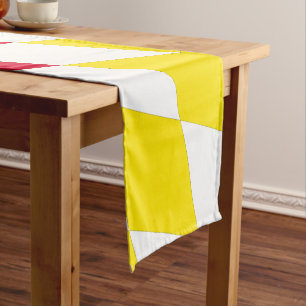 Black Red Yellow Blue Bavaria Diamond Flag Pattern Short Table Runner