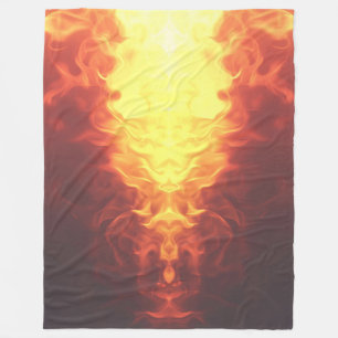 Black Red Yellow Ombre Flames Fleece Blanket