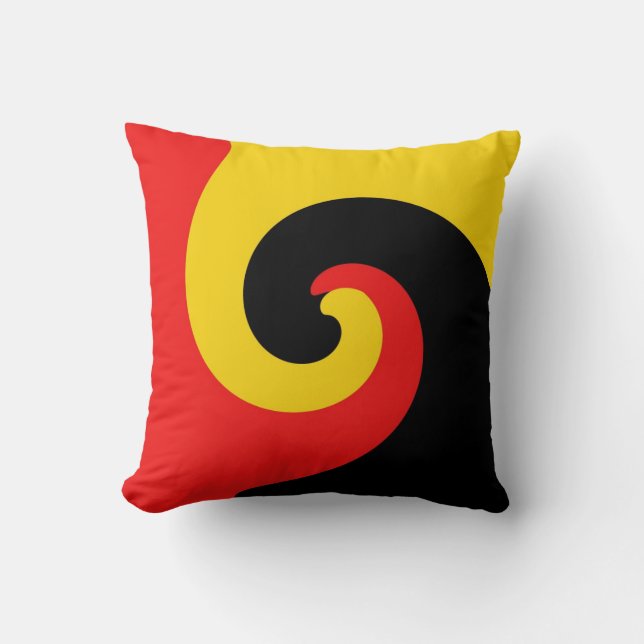 Black Red Yellow Retro Painting Abstract Art Cushion (Front)