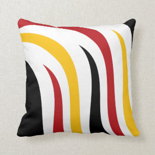 Black Red Yellow Stripes Cushion